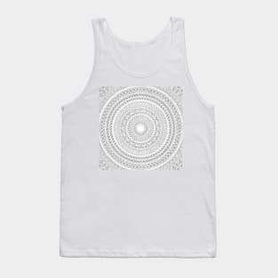 White mandala design on grey Tank Top